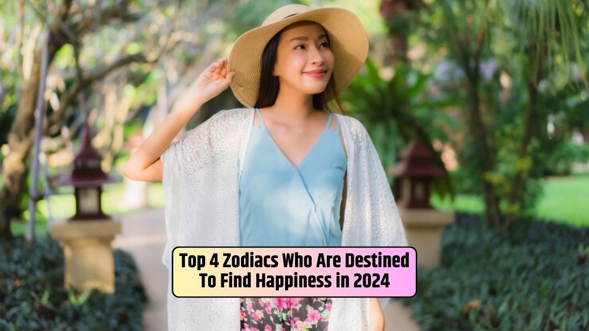 Zodiac signs, happiness in 2024, Aries opportunities, Gemini connections, Virgo growth, Capricorn achievements, celestial energies, joy and fulfillment, astrological destinies,